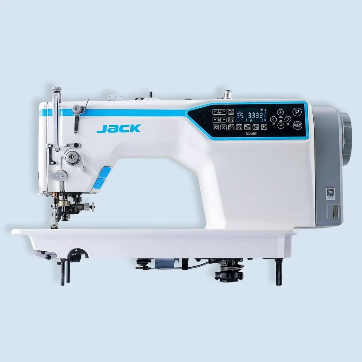 JACK JK-5559F-W, Máquina de pespunte 1 aguja de coser y cortar cortahílos 1/8 pulgadas