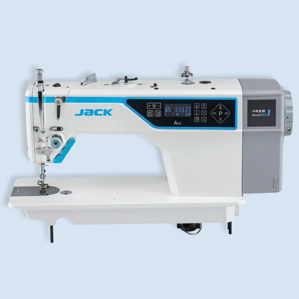 JACK JK-A4C-C, Máquina de pespunte 1 aguja cortahílos con IA para género fino y medio