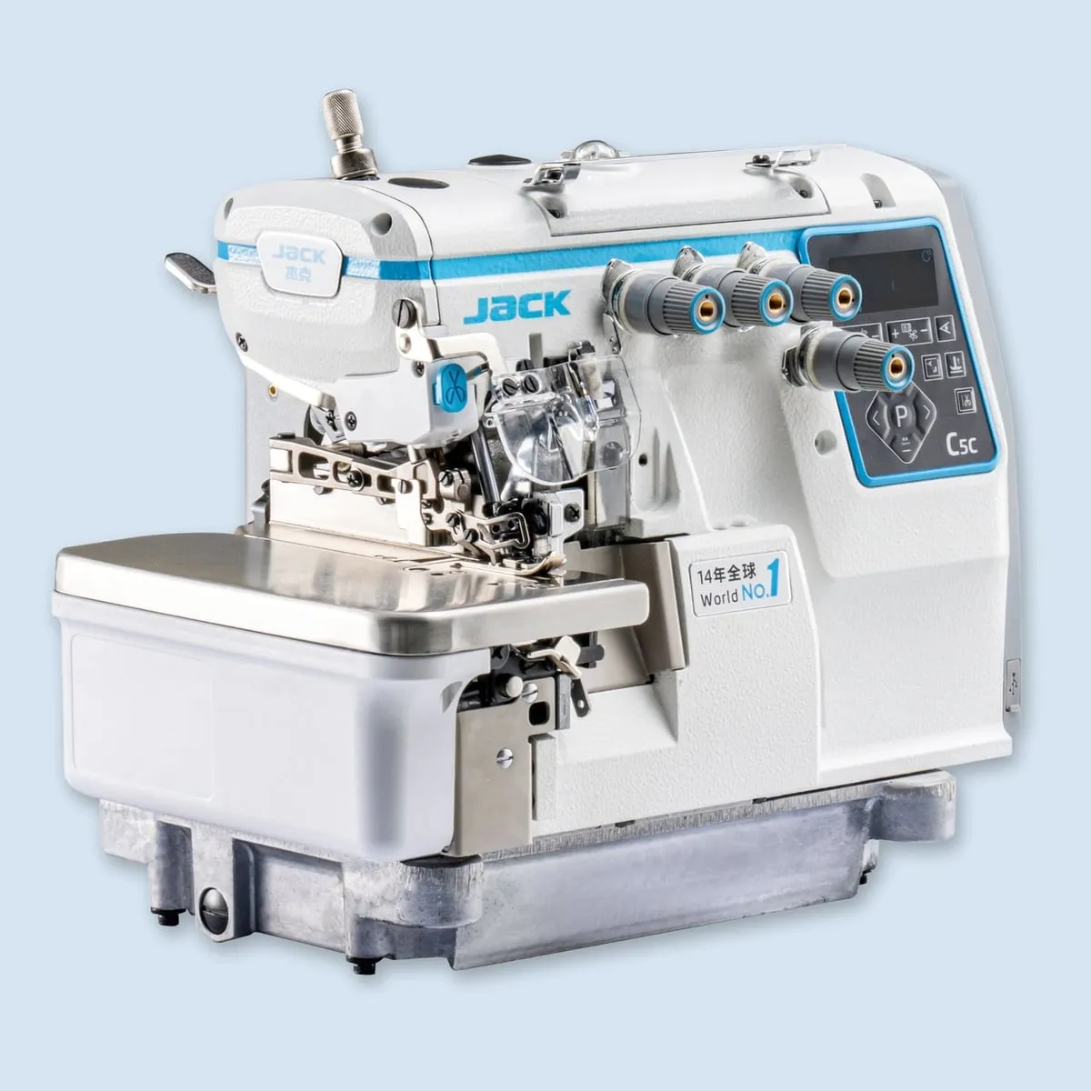 JACK JK-C5C-4-M03, Máquina remalladora de 4 hilos Direct Drive con IA, cortahílos y alzaprensatelas, vista 2