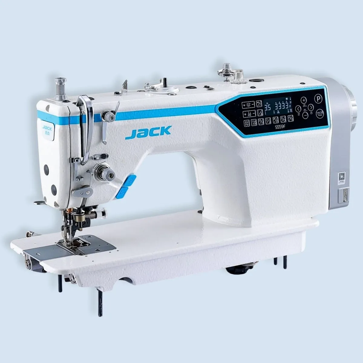 JACK JK-5559F-W, Máquina de pespunte 1 aguja de coser y cortar cortahílos 1/8 pulgadas, vista 2